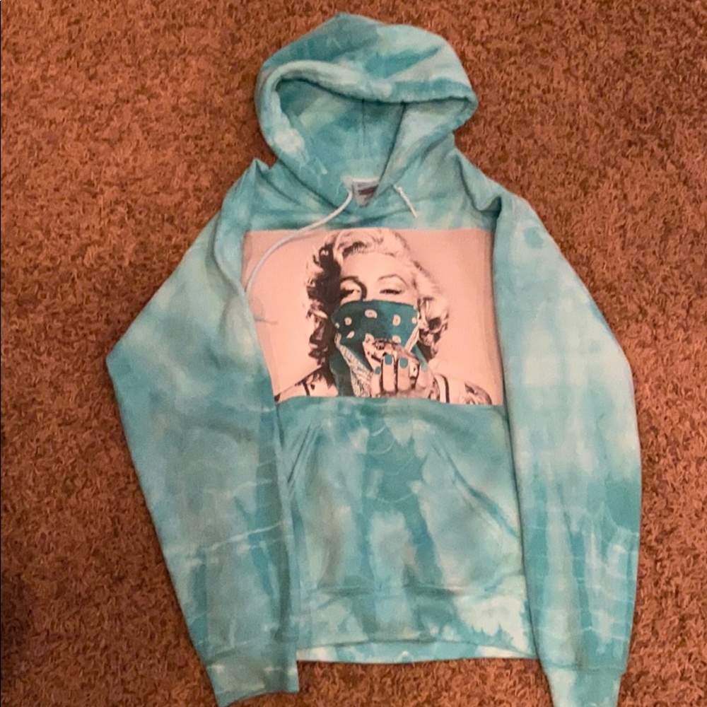 Marilyn Monroe hoodie teal green